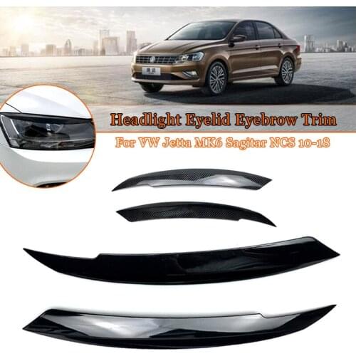 2 Pcs Headlights Eyebrow Eyelids ABS Trim Cover for Volkswagen for VW for Jetta MK6 Sagitar NCS 2010-2018 Car Styling