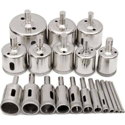 20 Pcs 3-50mm Diamond Drill Bits Set Hole Saw Cutter Tool Glass Marble Granite