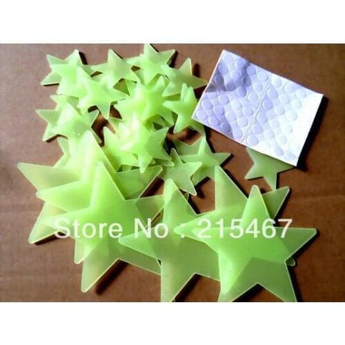 42 pcs Plastic Glow in Dark Stars Decal Art Wall Boys Kid Room Decor Nursery New Space Birthday Party Gift Favour Pinata Filler