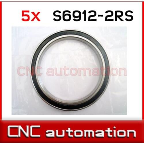 5pcs rubber sealed stainless Radial shaft ball bearings S61912 6912 2RS 60*85*13mm