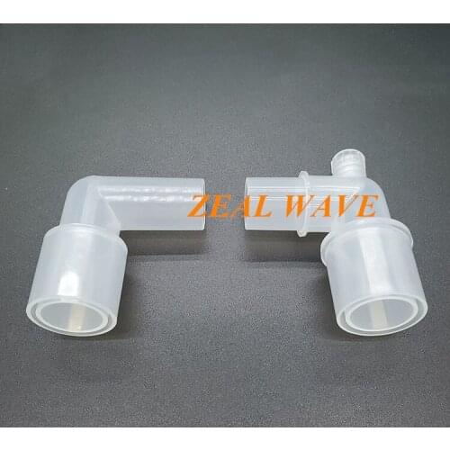 Respiratory Anesthesia Machine Line Elbow L-Shaped Circuit Sterilized Trachea Intubation Connector 90 Degrees 15mm to 22mm