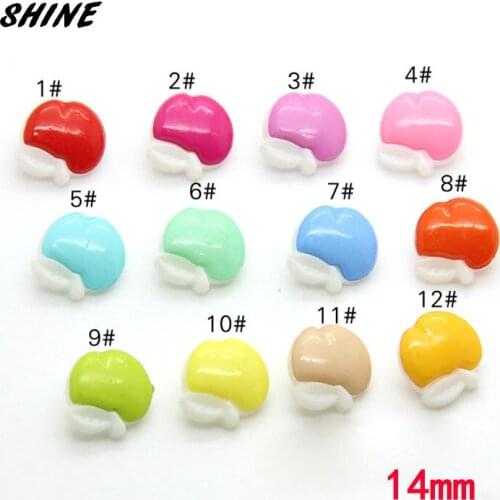SHINE Resin Sewing Buttons Scrapbooking Apple Multicolor Shank Cartoon 14 x 14mm 50 PCs Costura Botones Decorate bottoni botoes