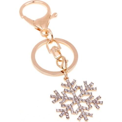 20pcs/lot Fashion Christmas Style Key Chain Snowflake Charms Pendant Key Ring For Bags Holder Charms Keyring