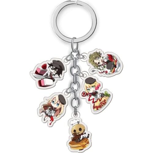 3 Styles Anime Angels of Death Keychain Acrylic Pendants Cute Cartoon Bag Key Chains Cosplay Jewelry Gift