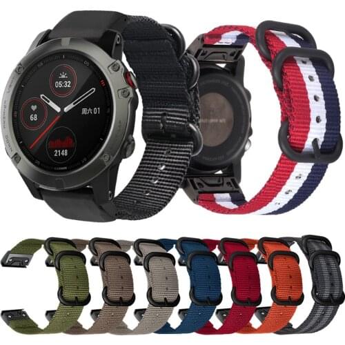 20mm 22mm 26mm Quick Release Nylon Straps For Garmin Fenix3 HR/935/5/6X Smart Bands Replacement Sport Watchband