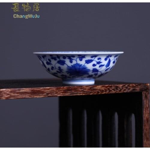 Changwuju in Jingdezhen Cups &Saucers Eco-Friendly the handmade blue and white Kung-Fu Chinese tea cup with hand painted Ceramic