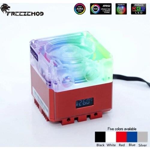 FREEZEMOD PC MOD Water Cooling Mute Pump PWM Intelligent Flow 800L/H VA LCD Temperature Display Screen,RGB Light, PU-FS6M-P