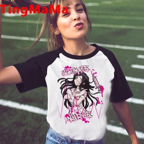Japanese Anime Harajuku E-girls Punk t shirt female 2021 aesthetic couple clothes tumblr kawaii t-shirt clothes aesthetic