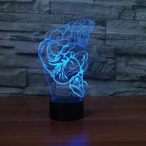 Play Basketba Touch Remote Switch 3D Illusion Night Light 7 Color Change Usb Desk Table Lamp Best Gift Home Decor