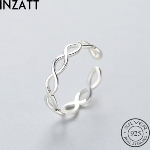 INZATT Classic Real 925 Sterling Sliver Ring Winding Wavy For Women Party FINE Jewelry Anillos Mujer Gift Punk Accessories