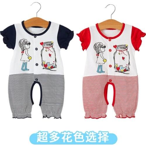 2021 Newborn Baby Romper Infant Short Sleeve Baby Boy Girls Letter Clothes Girl Print Suit Born Crawling Baby 0-24M New Clothing