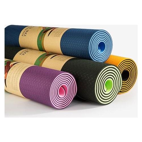 TPE Yoga Mats Fitness Yoga Mat 6mm For Fitness Exercise Pilates Gym No-slip Double Side Environmental Green Yoga Mat 183*61*0.6