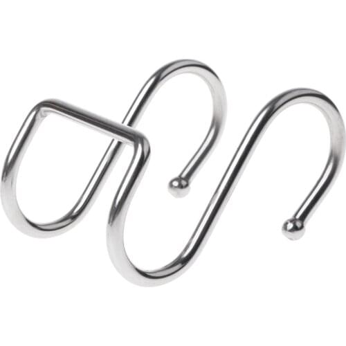 Stainless Steel Round S Shaped Dual Hanger Hook Kitchen Cabinet Clothes Storage