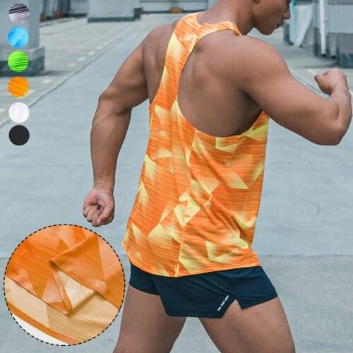 Mens Dry Fit Workout Tank Tops Muscle Gym Sleeveless T-Shirts Fitness Bodybuilding Running Tank Top Quick Dry Y-Back Shirt