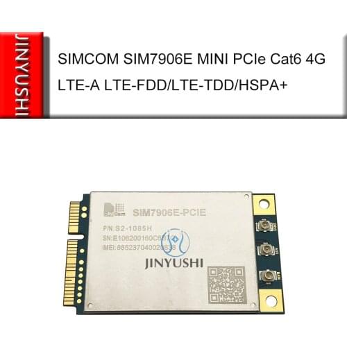 SIMCOM SIM7906E Mini Pcie cat6 4G LTE-A 300M Multi-Band LTE-FDD/LTE-TDD/HSPA+ GNSS wireless M2M module SIM7906E-PCIE