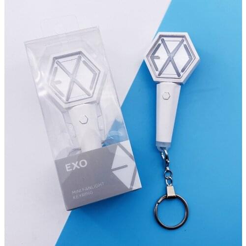 Kpop Exo Mini light stick key chain hanging accessories pendant keychian ring supporting fluorescent stick concert k-pop EXO
