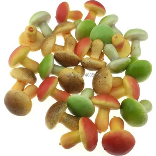 Gresorth 50pcs MINI Artificial Mushroom Decoration Fake Vegetable Home Kitchen Party Food Toy
