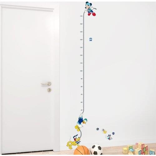 Cartoon mickey mouse pluto height measure wall stickers bedroom home decor disney growth chart wall decals pvc mural art