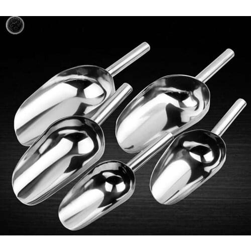 Stainless Steel Sweet Candy Ice Scraper Buffet Bar Food Measuring Scoop Shovel
