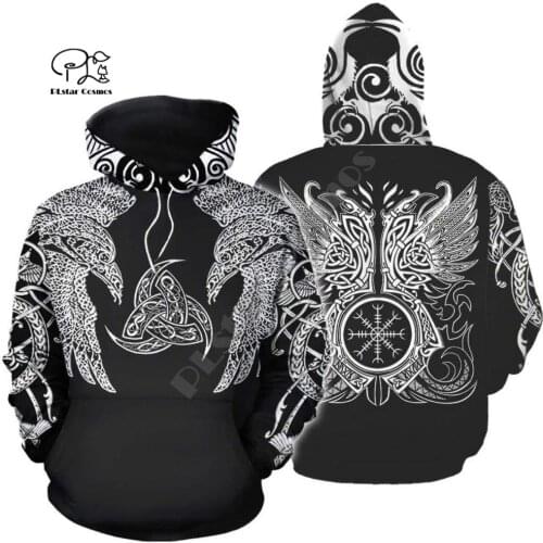 PLstar Cosmos Viking Warrior Tattoo New Fashion Tracksuit casual Colorful 3D Print Hoodie/Sweatshirt/Jacket/Men Women s-4