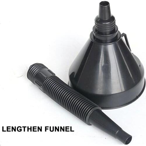 Plastic Funnel Oil Funnel Spout Car Motorcycle Oil Water Fuel Gasoline Diesel Filling Funnel With Soft Pipe For Truck Vehicle