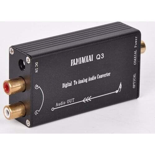 Portable Q3 mini digital digital fiber / coaxial CS8416-CS4344 audio decoder to RCA R/L analog signal For audio amplifier