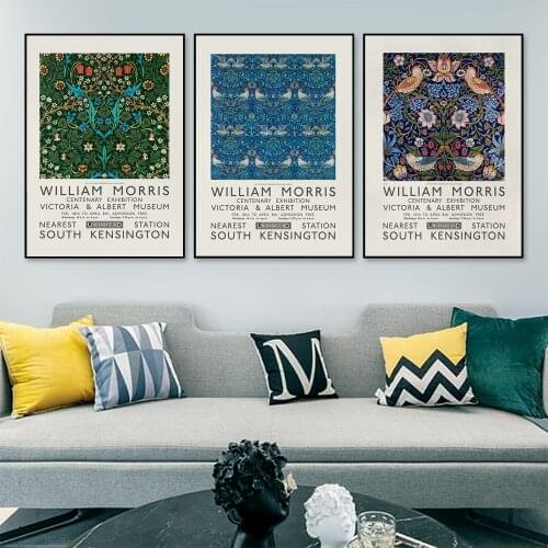 William Morris Poster Victoria Albert Museum Canvas Painting Nordic Art Print Abstract Wall Picture For Living Room Home Décor