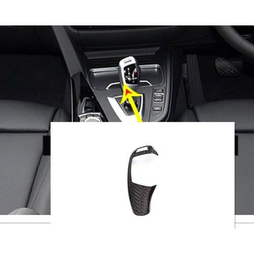 Right Hand Drive Real Carbon Fiber For BMW F20 F30 F31 F34 X5 F15 X6 F16 X3 F25 X4 F26 F10 Car Gear Shift Head Trim RHD