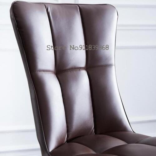 Simple and fashionable light luxury chair post-modern dining chair household backrest stool restaurant leather chair net red Nor