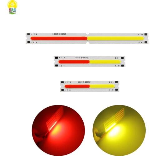 Christmas new arrive double color led cob bar strip light bule two colors red yellow manufacture 9V DC led light source for diy