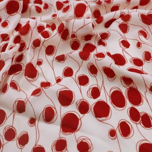 Dotted Chiffon Fabric Print Stretchy Cloth Family Wear Dressing Shirt Trousers DIY Sewing Fabric