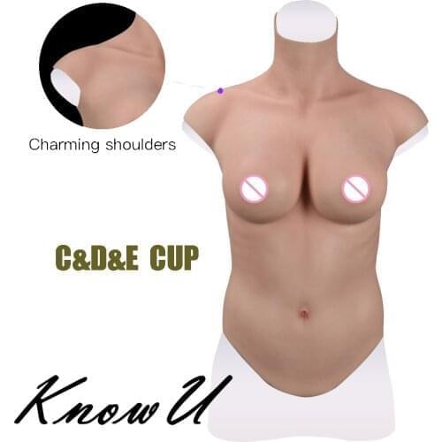 KnowU Silicone C&D&E Cup Breast Forms Fake Boobs For Crossdresser Cosplay Silicone Filler