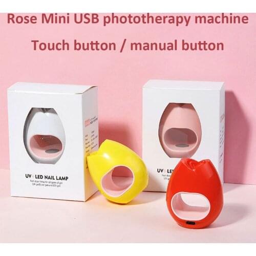 Nail Dryer MINI 16W USB UV LED Lamp Nail Art Manicure Tools Rose Shape Design Fast Drying Curing Light for Gel Polish