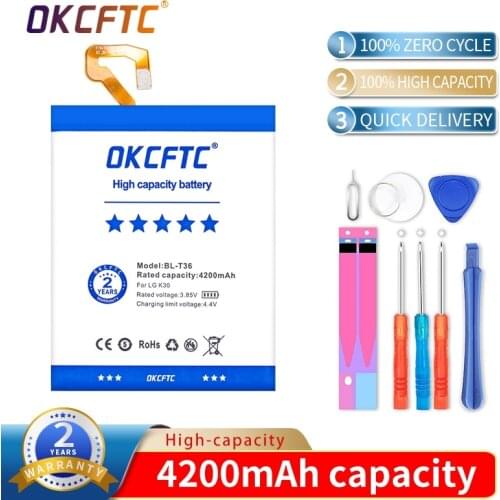 High Quality 4200mAh/11.6Wh 3.85V BL-T36 Replacement Battery For LG K30 X410TK T-Mobile Cell Phone Rechargeable Li-on Bateries