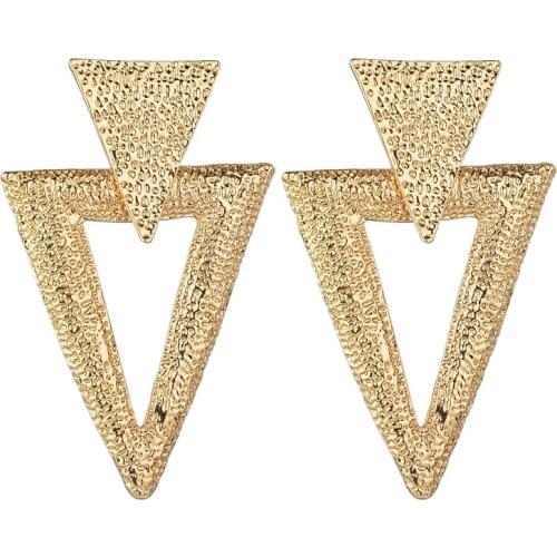 MESTILO New Style Simple Design Triangle Geometric Drop Earrings Silver Gold Metal Dangle Earrings Women Jewelry Punk Wholesale