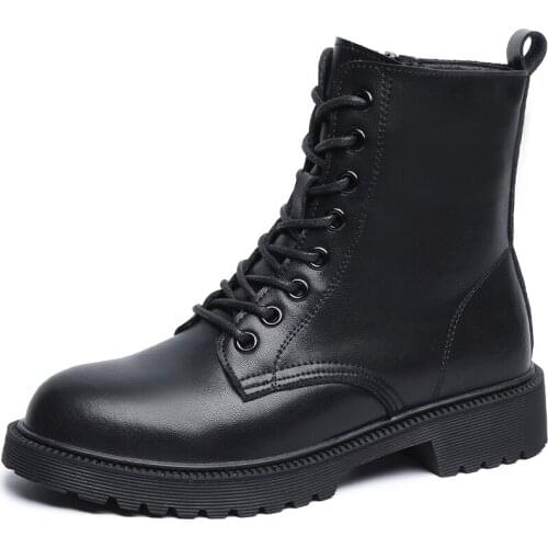 2021 women motorcycle Basic Boots Ankle Boots Ladies platform shoes Autumn Fashion zipper Round toe Casual Short Booties