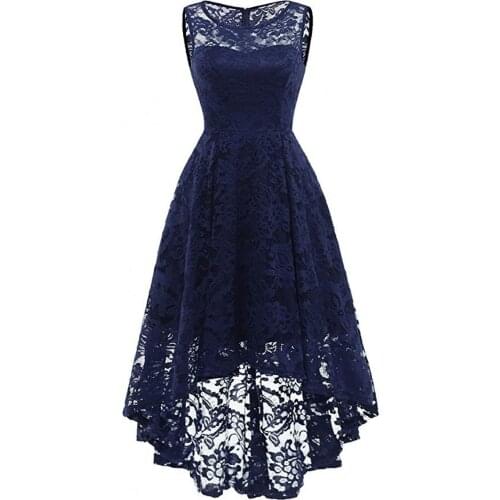 Christmas Vintage Lace Long Maxi Dress High Low Summer Women Princess Floral Lace Birthday Party Swing Evening Party Sundress