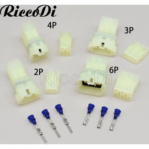 1/10Kit Set HM 090 Automotive Connector 2P 3P 4P 6P Ways Male Female Power Battery Waterproof Connector 6187-2801 6187-2804