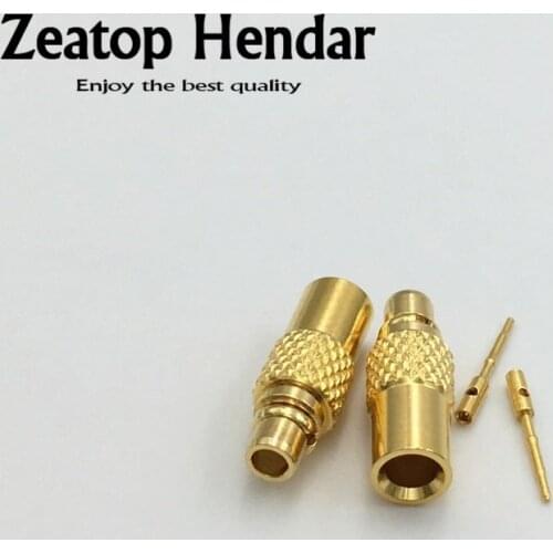 10Pcs Brass MMCX Male Pin Plug Solder for Semi-rigid Semi Rigid RG405 0.086" Straight RF Coaxial Connector Gold plated