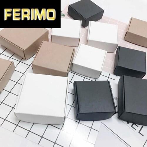 100pcs/lot 350gsm kraft paper nice gift box white/black/kraft packaging box samll size Free shipping