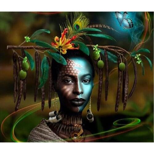 5D Diy Diamond Painting Cross Stitch full Square Round Diamond Embroidery African girl picture for room Decor H912