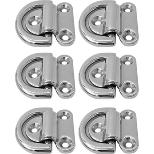 6pcs Large Folding Pad Eye Deck Lashing Ring Staple Cleat for Marine Boat