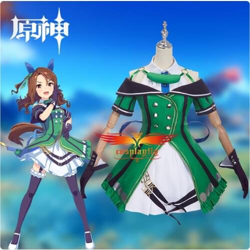 Anime Umamusume: Pretty Derby King Halo Cosplay Costumes Adult Women JK Uniform Sexy Girl Green Dress Blouse Headwear Halloween