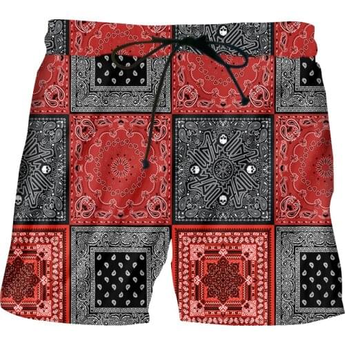 IFPD Harajuku Streetwear Shorts Bandana Paisley Pattern Fashion Summer Shorts Hip Hop Casual Bottoms Elastic Waist Oversized 6XL