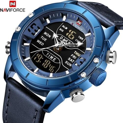 Luxury Brand NAVIFORCE Mens Watch LED Digital Waterproof Clock Fashion Quartz Watch Men Military Wrist Watch Relogio Masculino