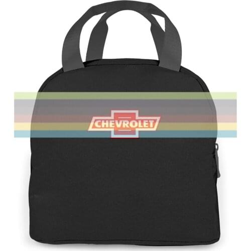 Chevrolet GM General Motors Hot Rod Rat Nostalgia Drag Race Racing NHRA Black women men Portable insulated lunch bag adult