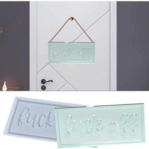 DIY Doorplate Crystal Epoxy Resin Mold Fuck Off Silicone Mould Home Room Door Decoration Accessories Crafts Making Tools