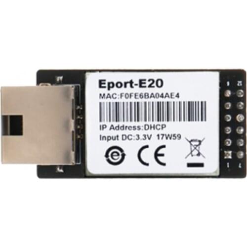 Eport-E20 Free RTOS Network Server Port TTL Serial to Ethernet Embedded Module DHCP 3.3V TCP IP Telnet