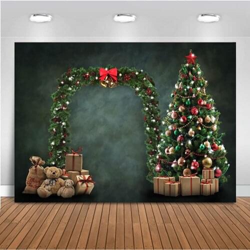 Newborn Children Backdrop for Christmas Photography X-mas Tree Portrait Background for photo booth studio gliiter new year prop