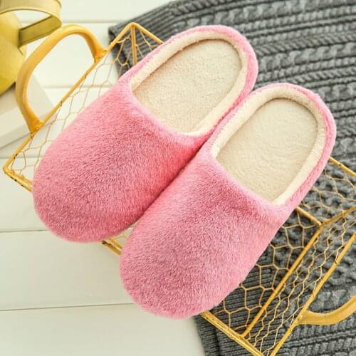 HENGSONG 2018 New Warm Flats Soft Sole Women Indoor Floor Slippers/Shoes plush Home Slippers 10 Colors 919644
